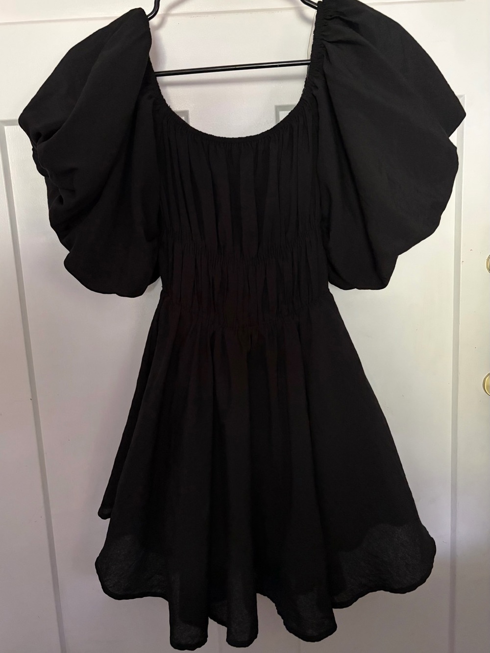 Altar'd State Black Puff Sleeve Mini Dress